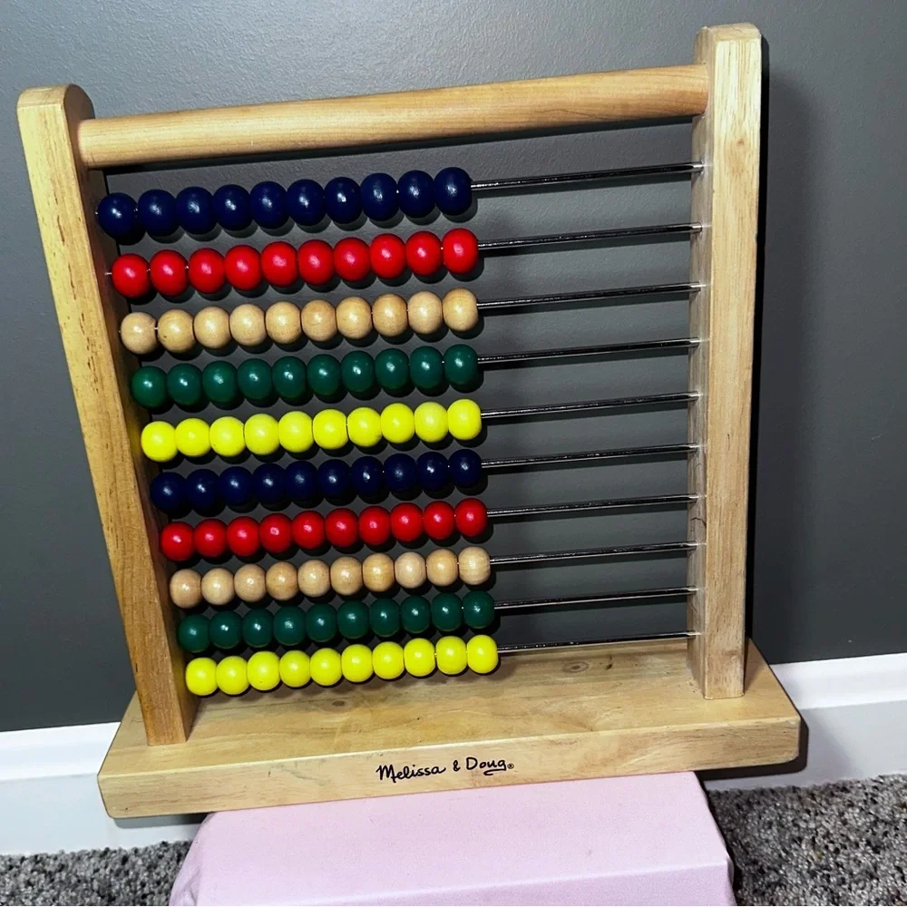 Melissa & Doug Wooden Abacus Counting Toy Montessori Math Learning Tool